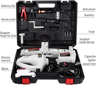 STANDTALL Electric Car Floor Jack Set 3 Ton All-in-one Automatic 12v Scissor Lift Jack with Impact Wrench for Tire Change & Replacement - coolthings.us
