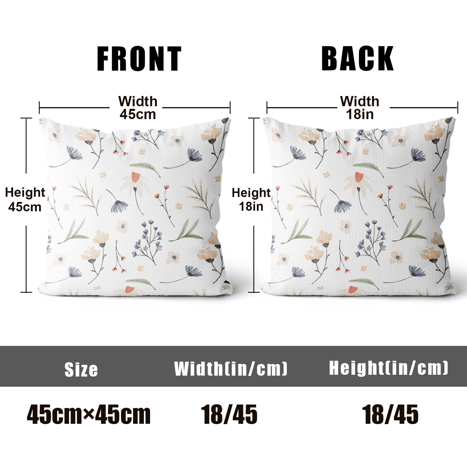 XPHZZL Cushion Cover 2 Pack 45 x 45 cm - Image 2