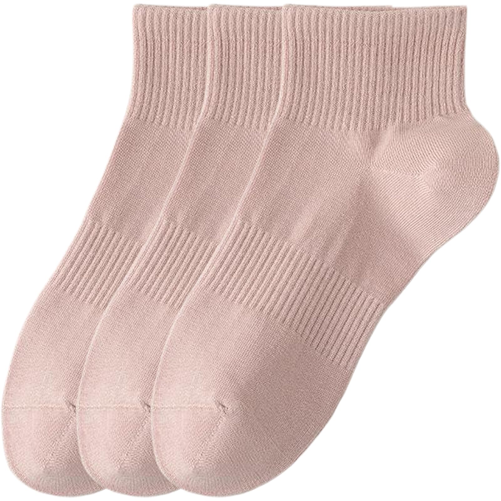 Hamjax Women's Cavern Pink 3 Pairs Casual Socks Cotton Sneaker Socks Ankle Socks, 3 Pairs,