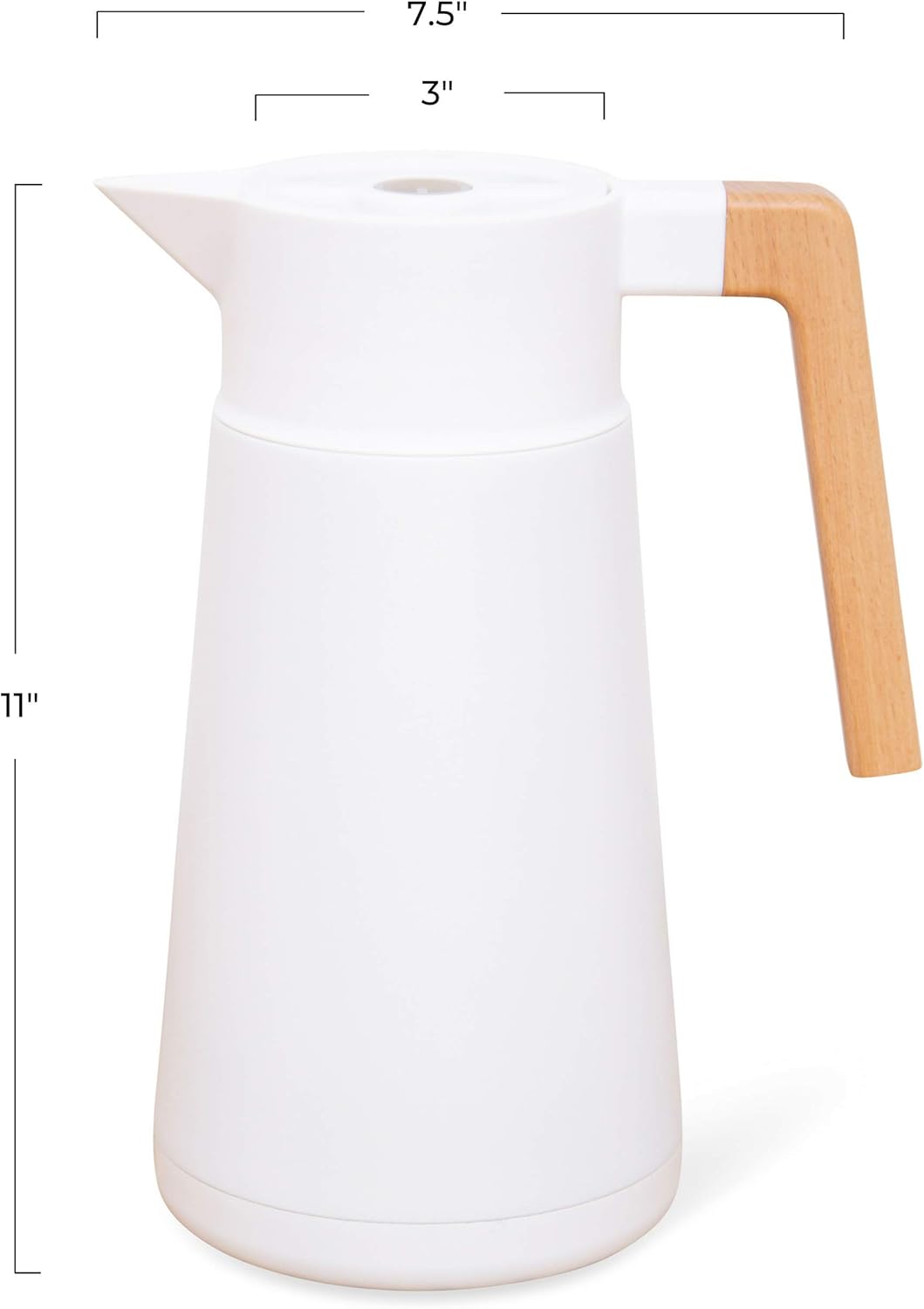 Hastings Collective Thermal Coffee Carafe 68 Oz - Large Stainless Steel Insulated Carafe - 2 Liter Double Walled Vacuum Thermos Coffee and Beverage Dispenser with Tea Infuser and Strainer (White) - Image 5