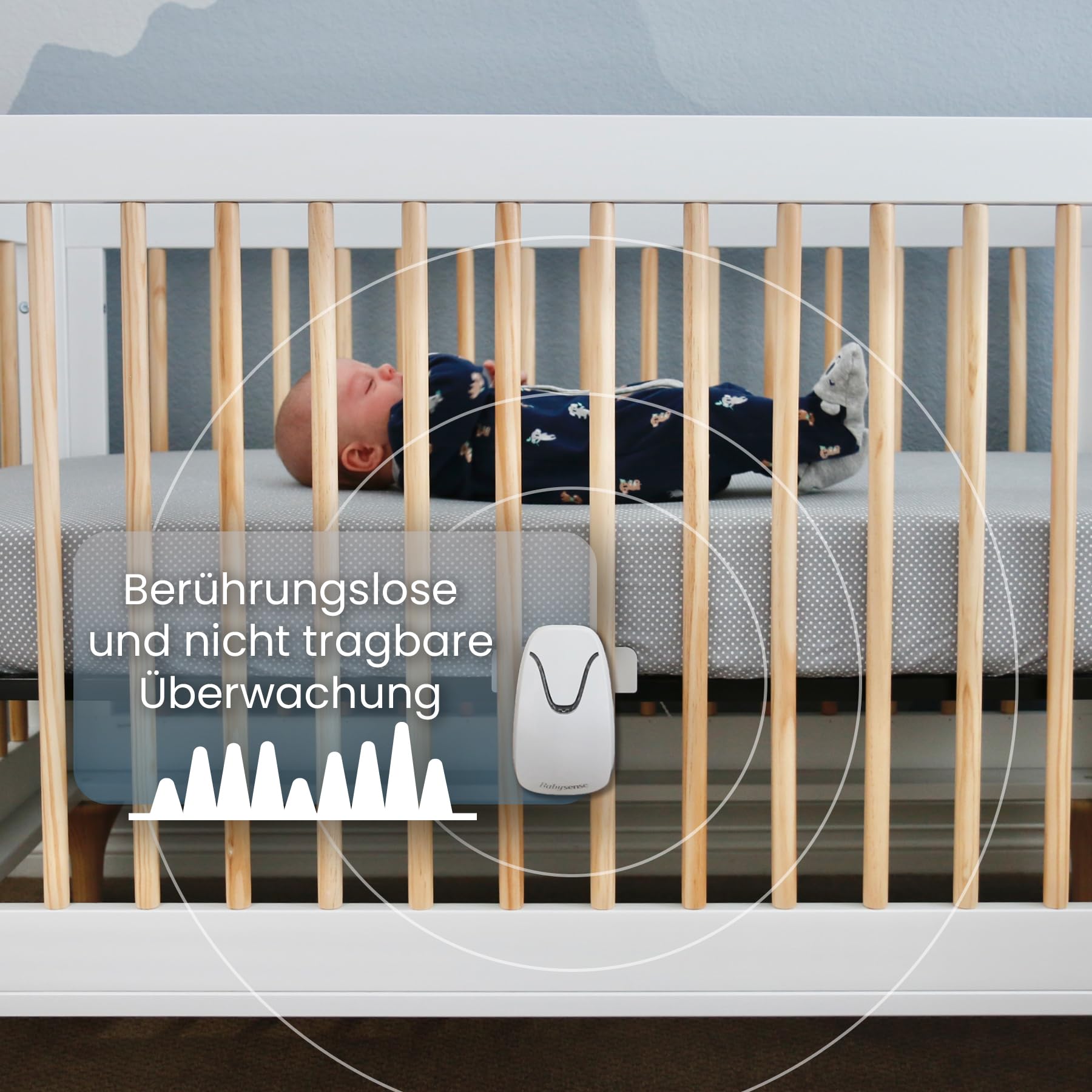 Babysense True Sleep HD Video-Babyphone mit Nachtlichtkamera & Bewegungsmonitor für Babys mit Echtzeit-Warnungen, kontaktlos, 2-in-1, Nur für den Heimgebrauch