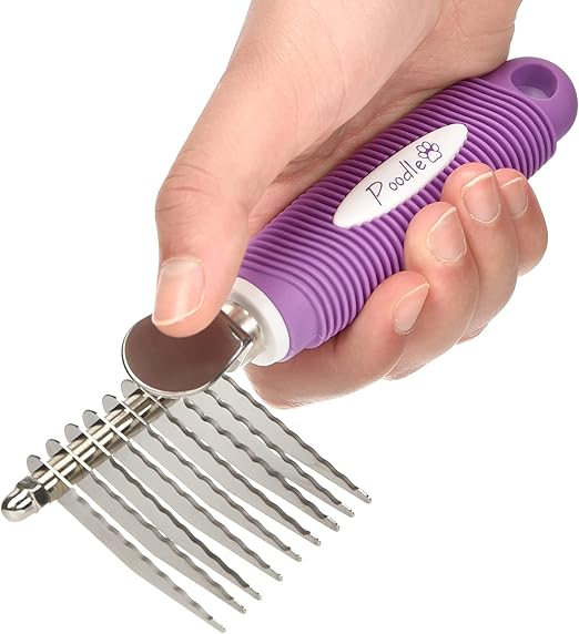 Poodle Pet Dematting Fur Rake Comb Brush Tool with Long