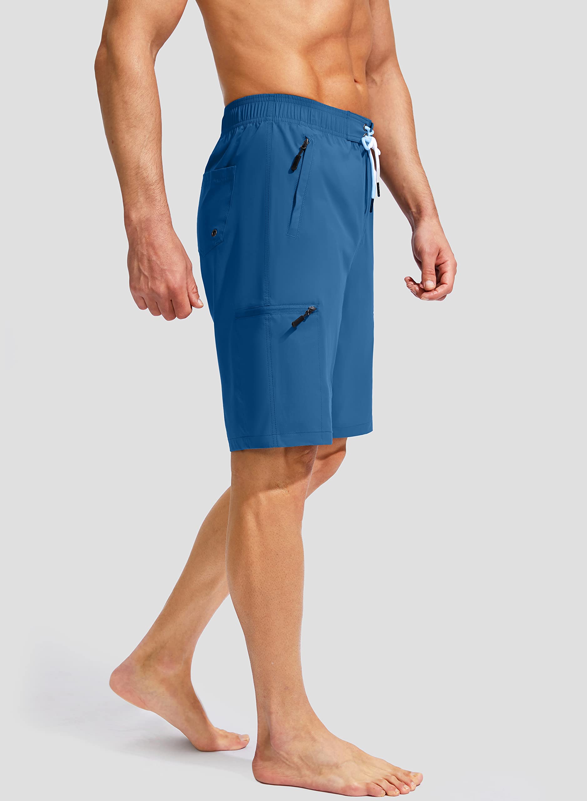 Kayrth Costume da bagno da uomo Quick Dry Board Shorts con 5 tasche Costumi da bagno da uomo - No Mesh Liner, Blu scuro, XXX-Large