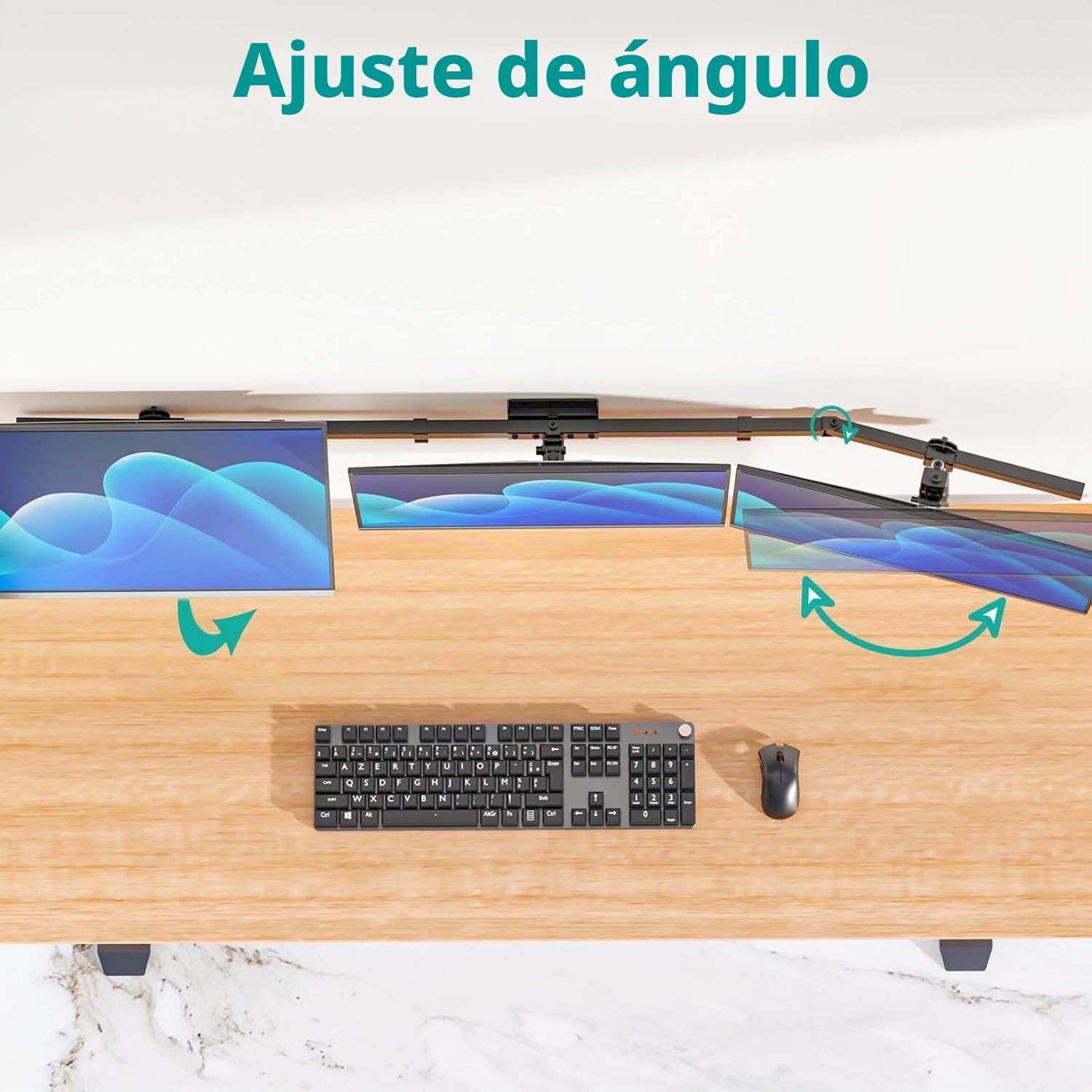 WALI Soporte de Pared Triple para Monitor de 17 a 32 Pulgadas, Brazo de Monitor de computadora para 3 Pantallas, Soporte de Pared Giratorio inclinable con Agujeros de Montaje de 75 x 75/100 x 100 mm,