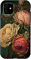Vista 8 de Funda para iPhone 12/12 Pro Boho Shabby Chic Bohemio Rosas Vintage Flores Floral