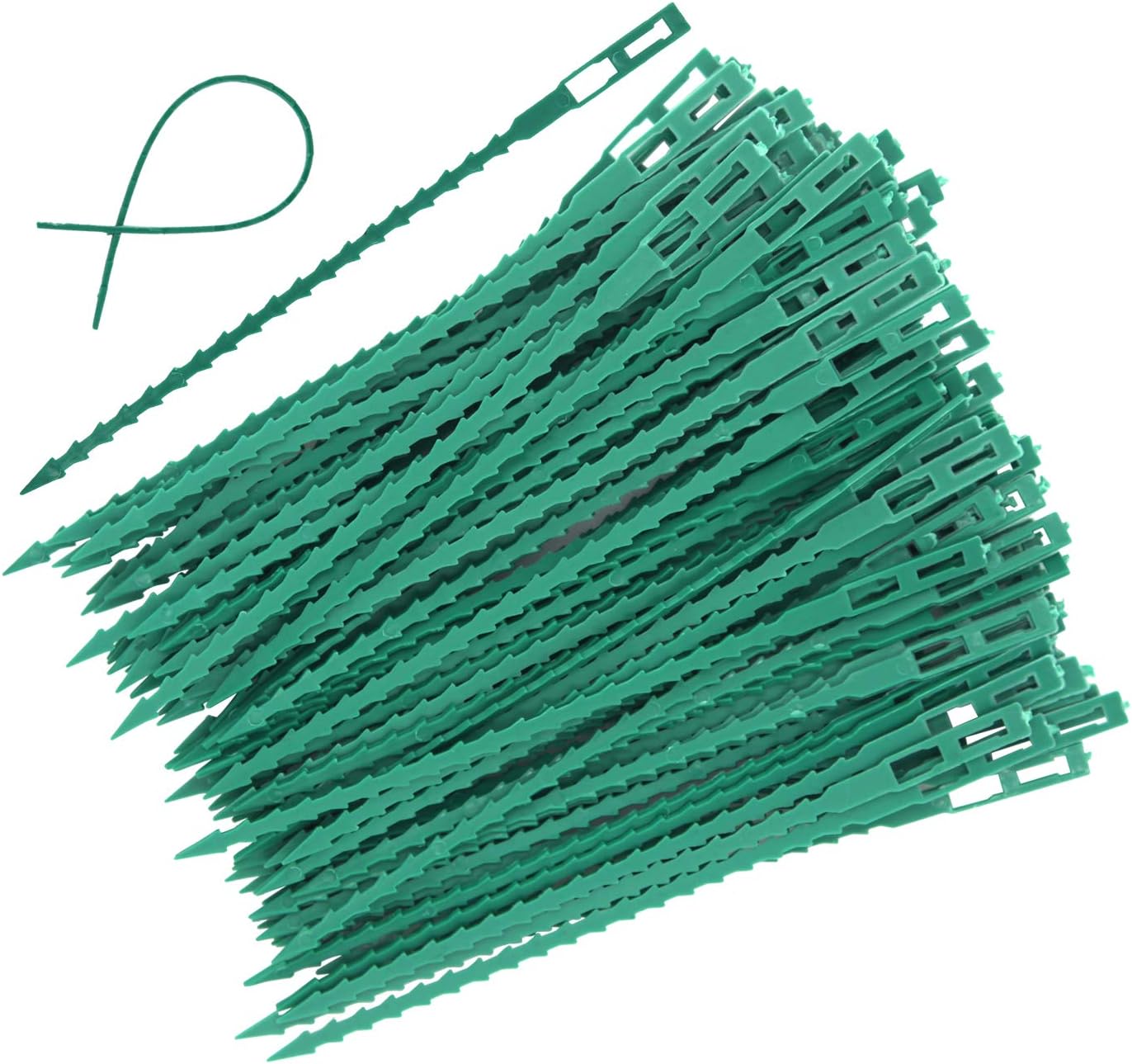 EuTengHao100 Pieces Adjustable Garden Plant Twist Ties, 6.7 Inch Flexible Plastic Twist Ties Multi-Use for Secure Vine (Green)