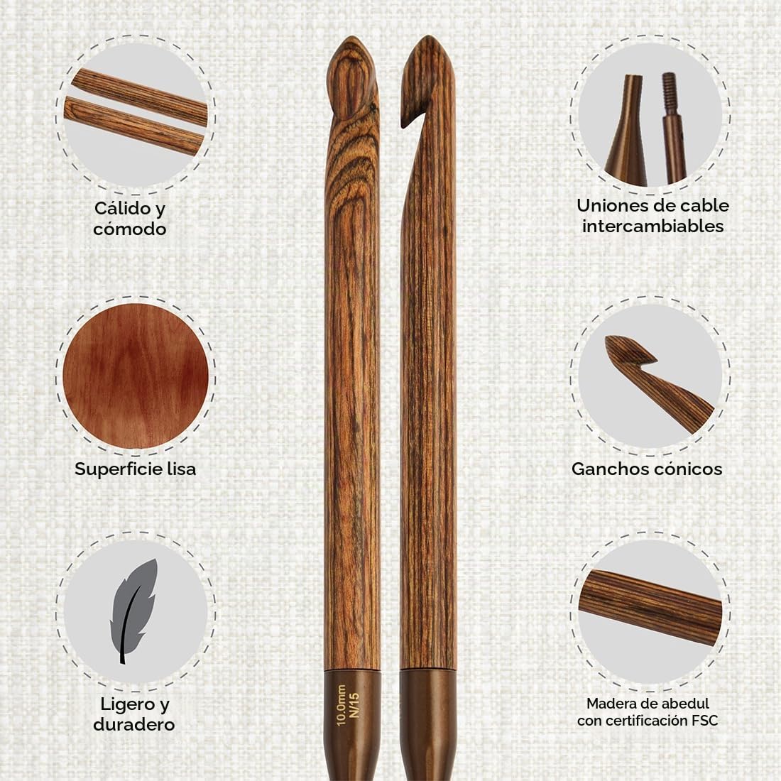 KnitPro - KnitPro Ginger intercambiable (3.50-12.00 mm) Juego de gancho tunecino - 1 set
