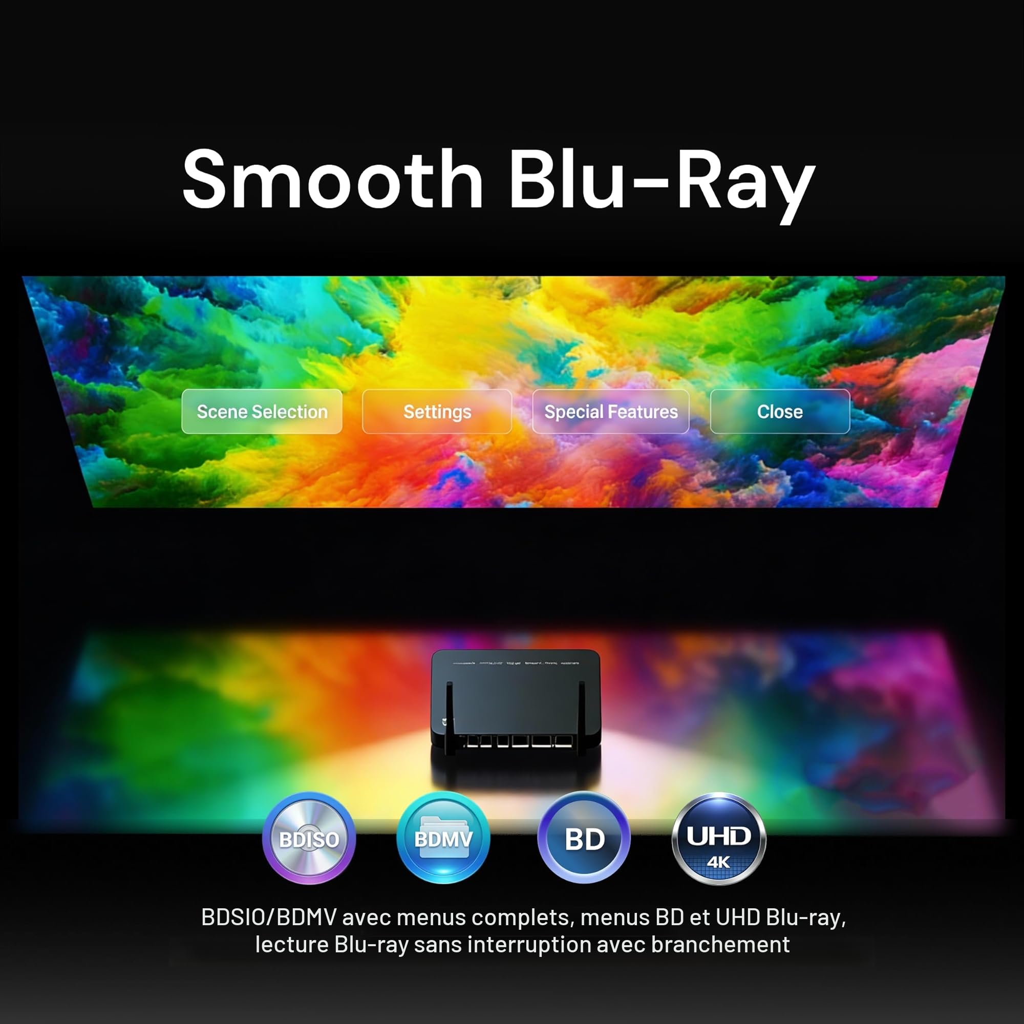 zidoo Z9X 8K - 8K HDR Lecteur multimédia, système d'exploitation Android 11, processeur Amlogic S928X-K 6G + 64G, Moteur vidéo VPU et Moteur d'image VS10, Blu-Ray 4K Ultra HD, BDMV/ISO, pour Lecture