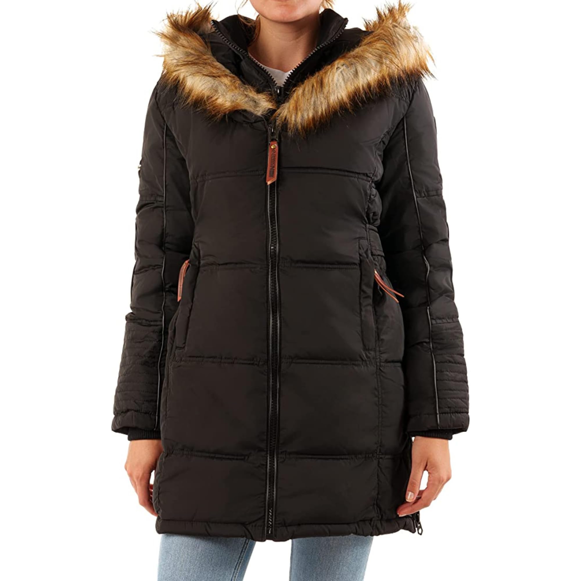 Geographical Norway BEAUTIFUL Donna/Women - Piumino/Cappotto Donna, Parka - Giacca in pile chic invernale giacca lunga donna