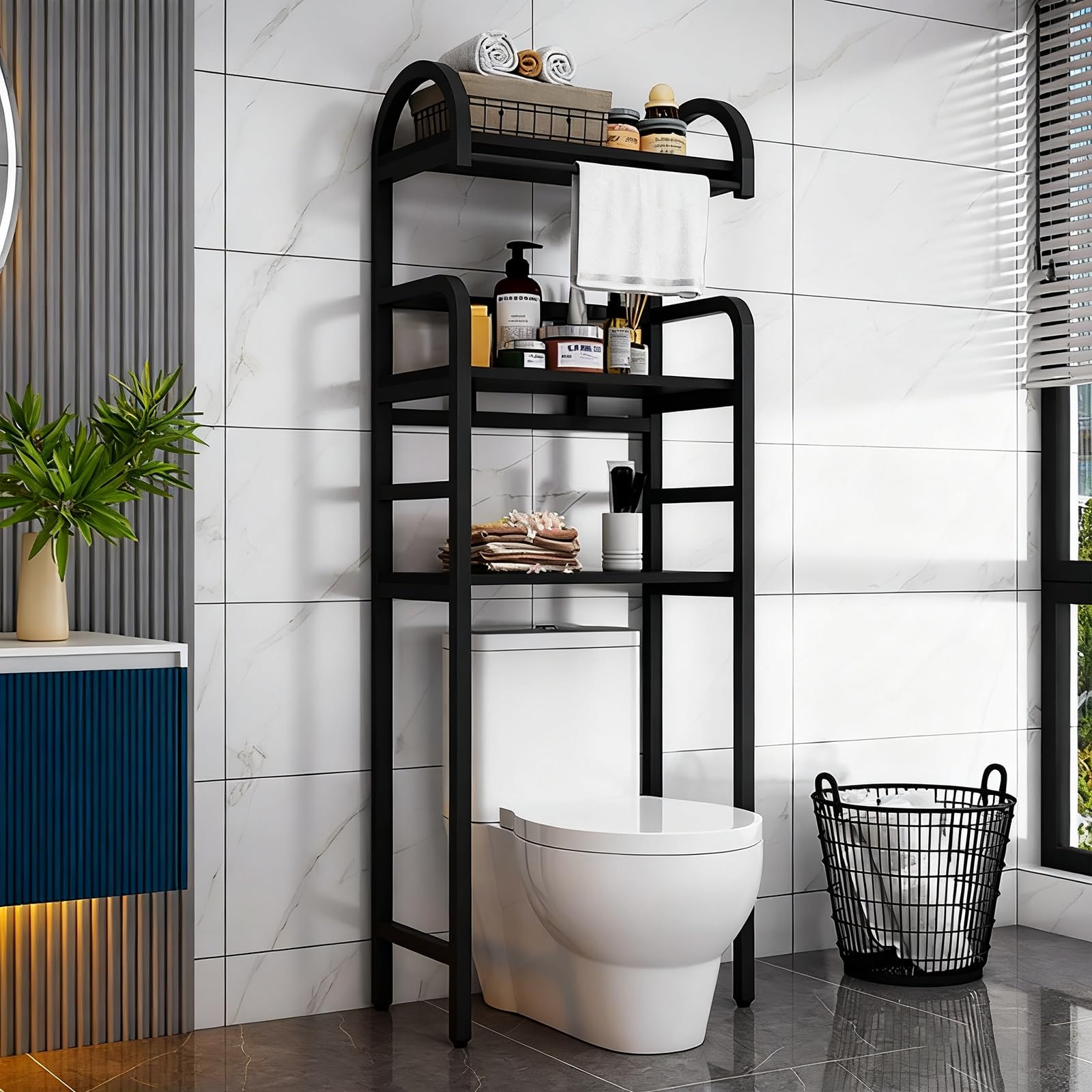 AYCDL 3-Tier Rounded Corner Shelf for Bathroom & Laundry Space-Saving 50cm nizer Stylish & Functional Storage Solution Compact Design for Optimal Space Util,D-Lunghezza 50 cm