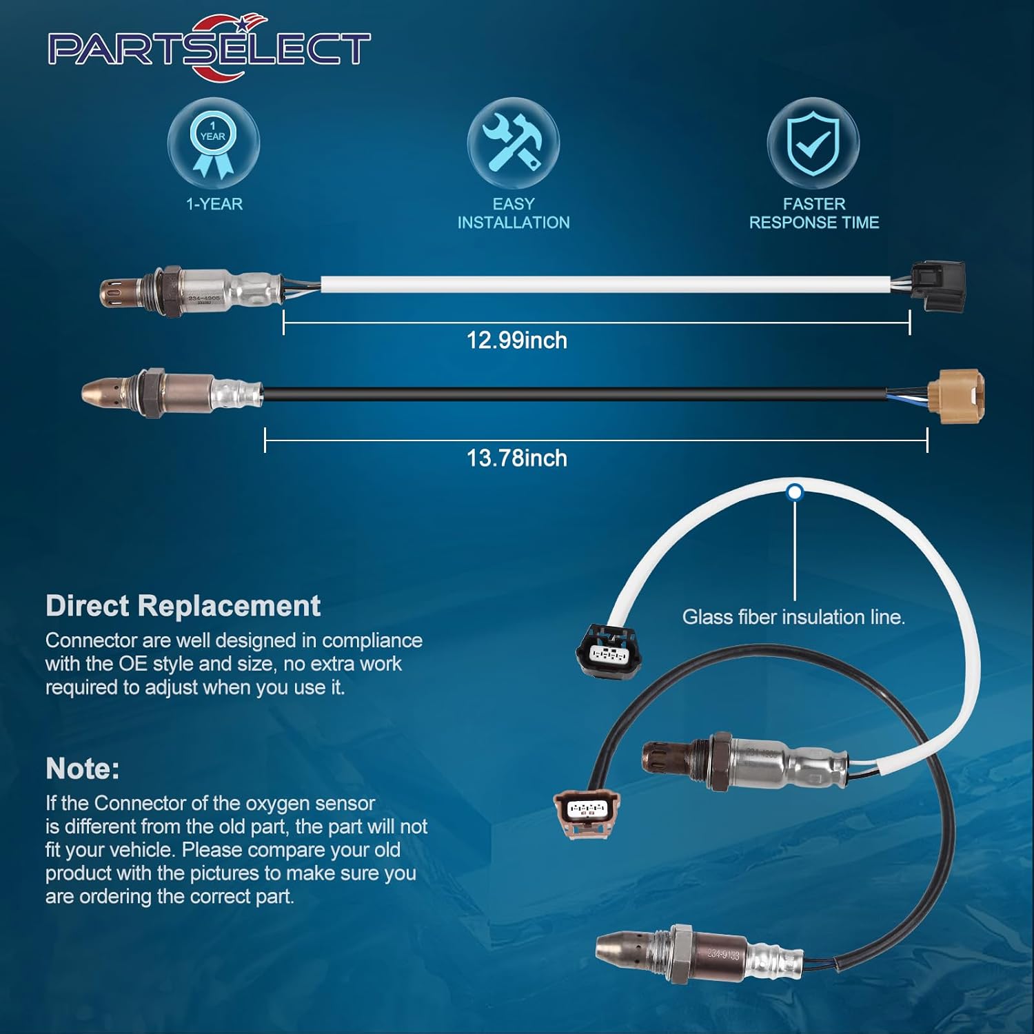 Set of 2 Oxygen O2 Sensor Upstream Downstream Replacement for Nissan Altima 2013 2014 2015 2016 2017 2.5L L4