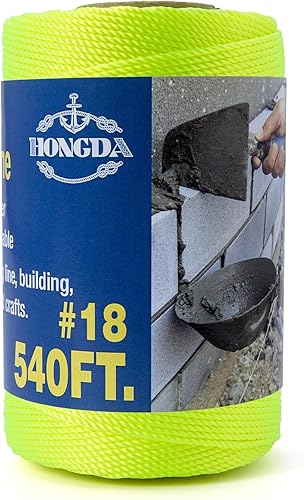 Miniatura 24 de HONGDA Cordel de nailon, 250 pies #18 de nailon trenzado #18, cuerda perfecta para trabajos de mampostería y para el diseño de construcción general