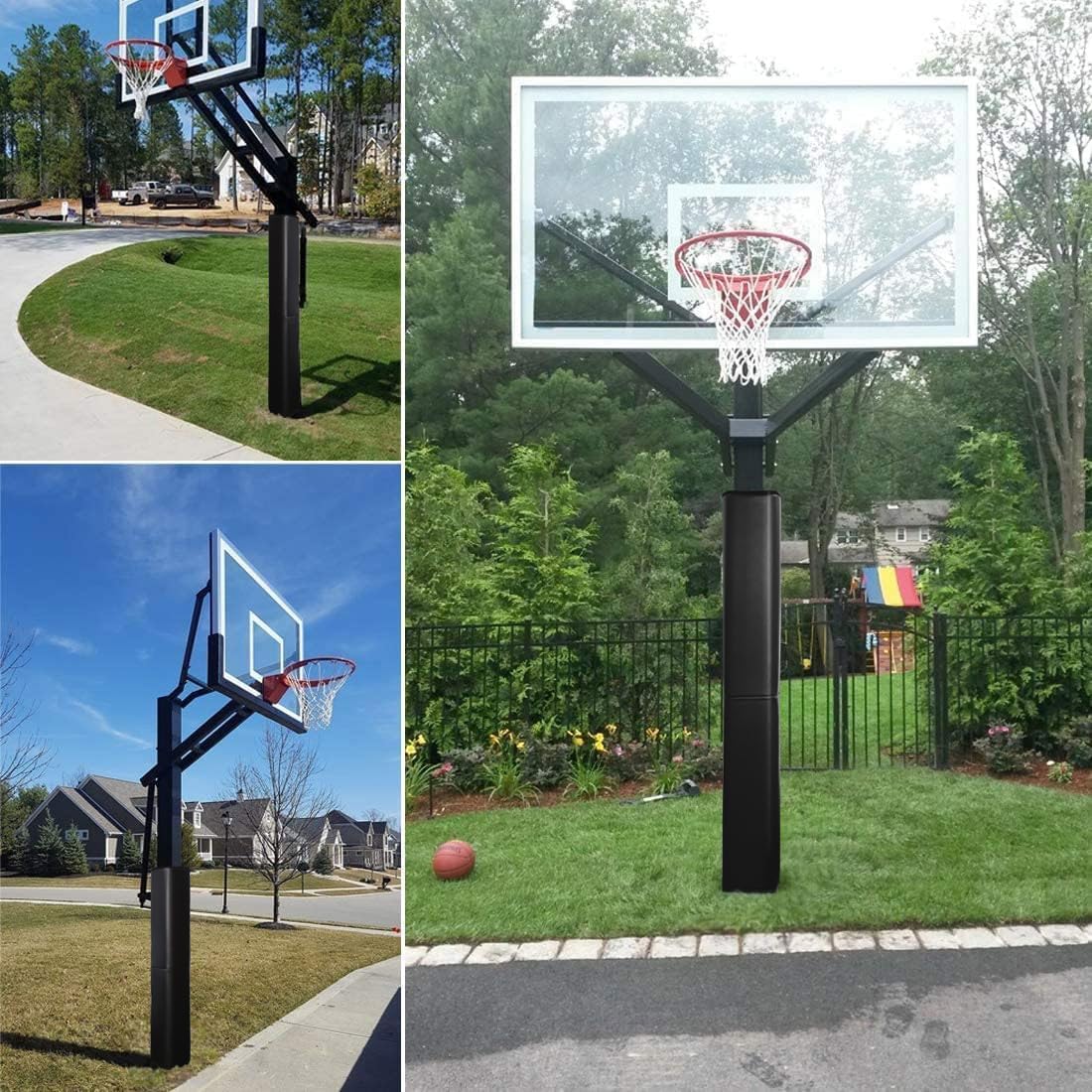 Katop Square Basketball Pole Padding Fits 6x6 Inch Pole, Durable 6 Feet Tall Basketball Pole Pad Outdoor and Indoor, UV-Resistant Waterproof Basketball Hoop Pads for Protection and Player Safety