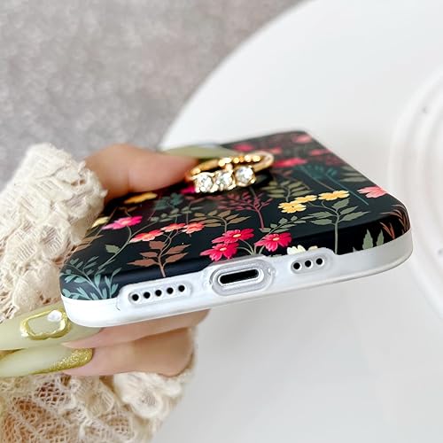 Miniatura 7 de Qokey Funda para iPhone 13, iPhone 14, bonita funda de flores de jardín para niñas y mujeres, patrón mate, suave, a prueba de golpes, TPU