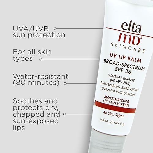 Miniatura 11 de EltaMD Protector solar de bálsamo labial UV, hidrata y protege los labios secos y agrietados, resistente al agua hasta 80 minutos, protector solar