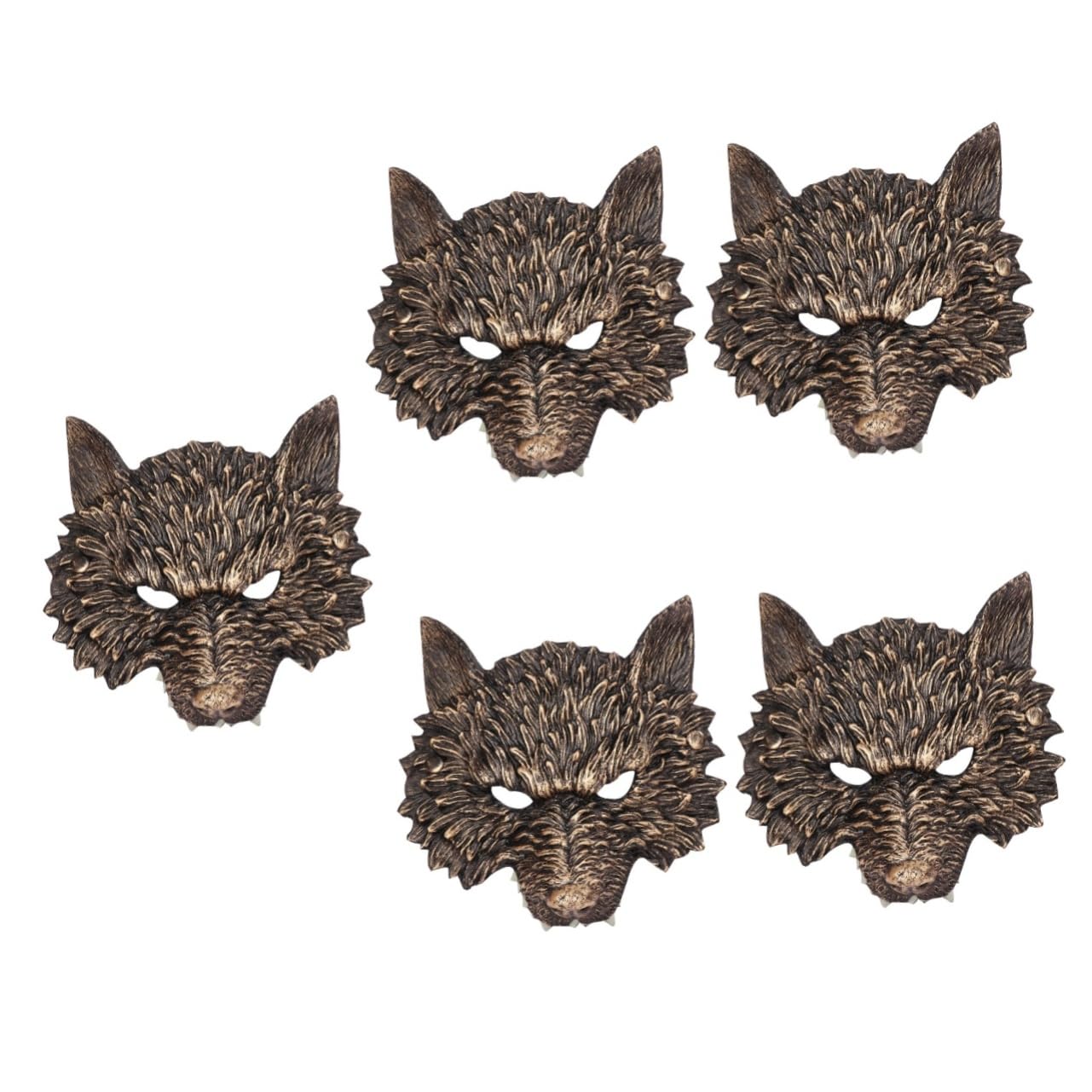 Vaguelly 5pièces Masque De Loup Réaliste Pour Halloween Et Cosplay Accessoire De Fête Déguisement Animaux Pour Carnaval Et Mascarade
