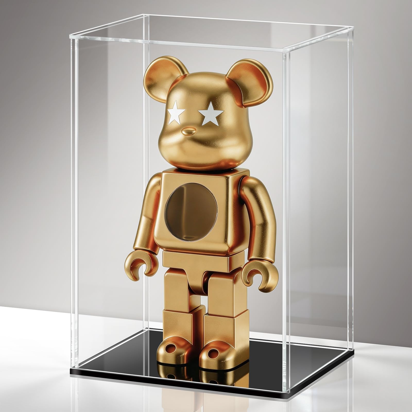 Huijintao Transparent Clear Acrylic Display Case Countertop Box Cube Organizer Stand Dustproof Protection Showcase For Action Figures/Toys/Collectibles(10X10x14inch;25X25x35cm)