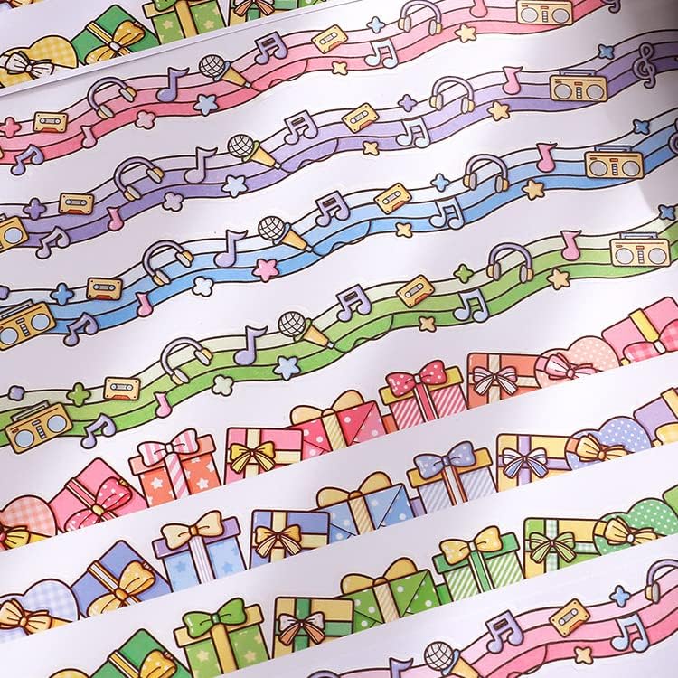 Miniatura 4 de 24 rollos de cinta kawaii de arte washi, suministros de oficina para la escuela, estética, juego de cinta adhesiva decorativa de dibujos animados,