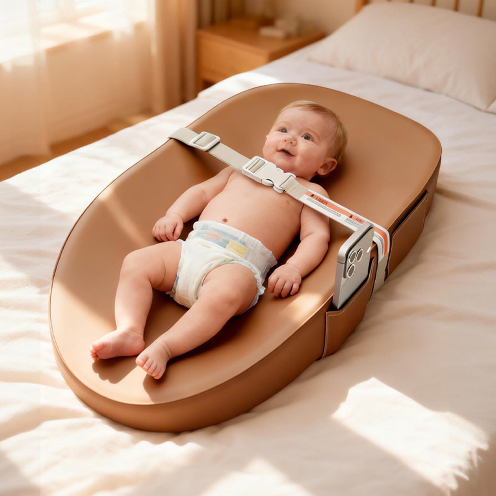 Ergonomische Wickelunterlage für Neugeborene mit konturierten Kanten und rutschfester Unterseite für den täglichen Gebrauch Kinderzimmer oder auf Reisen
