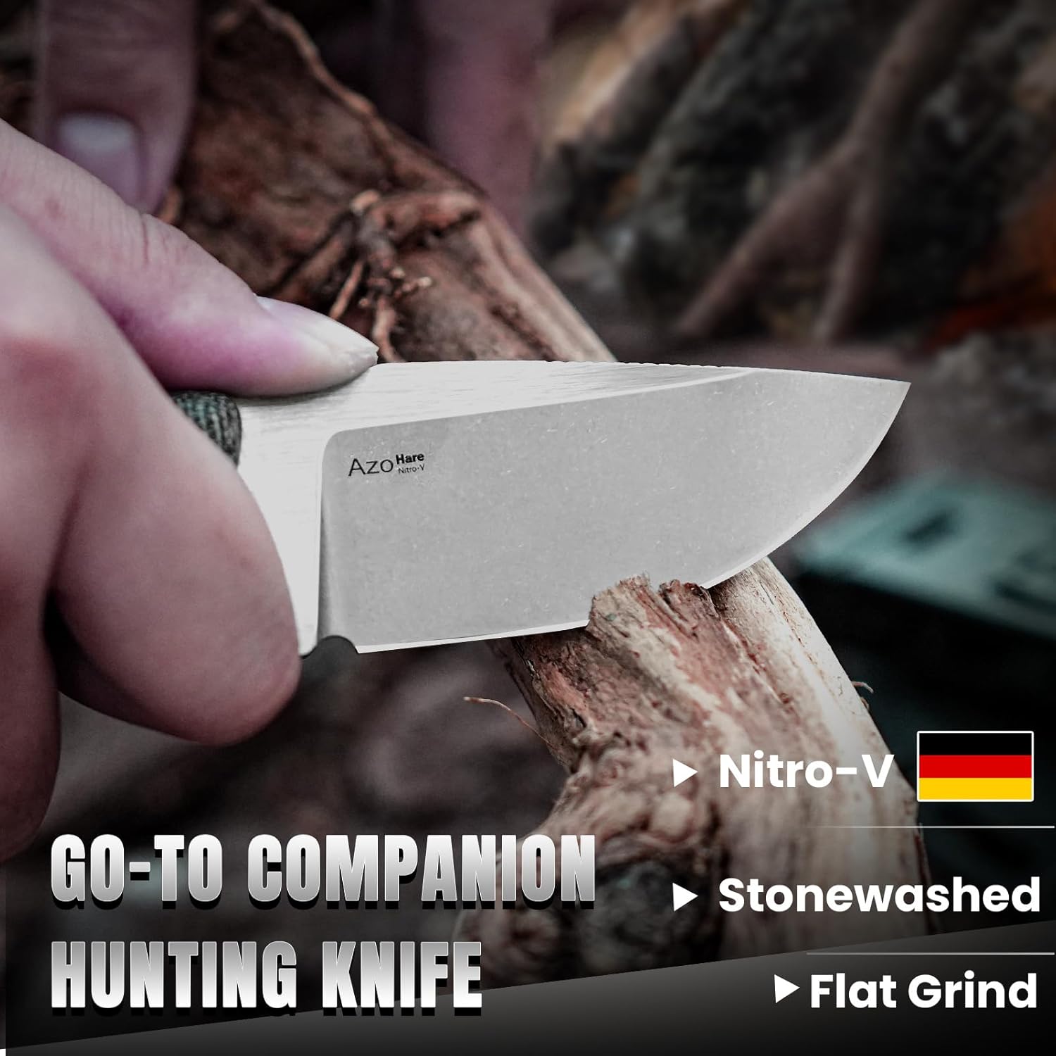 Kizer Hare Fixed Blade Knife with Sheath, 3.14" Nitro V Blade EDC Hunting Knife with Black Micarta and Orange G10 Handle, Small Bushcraft Neck Knives, Camping Knives for Men Women, 1077A2