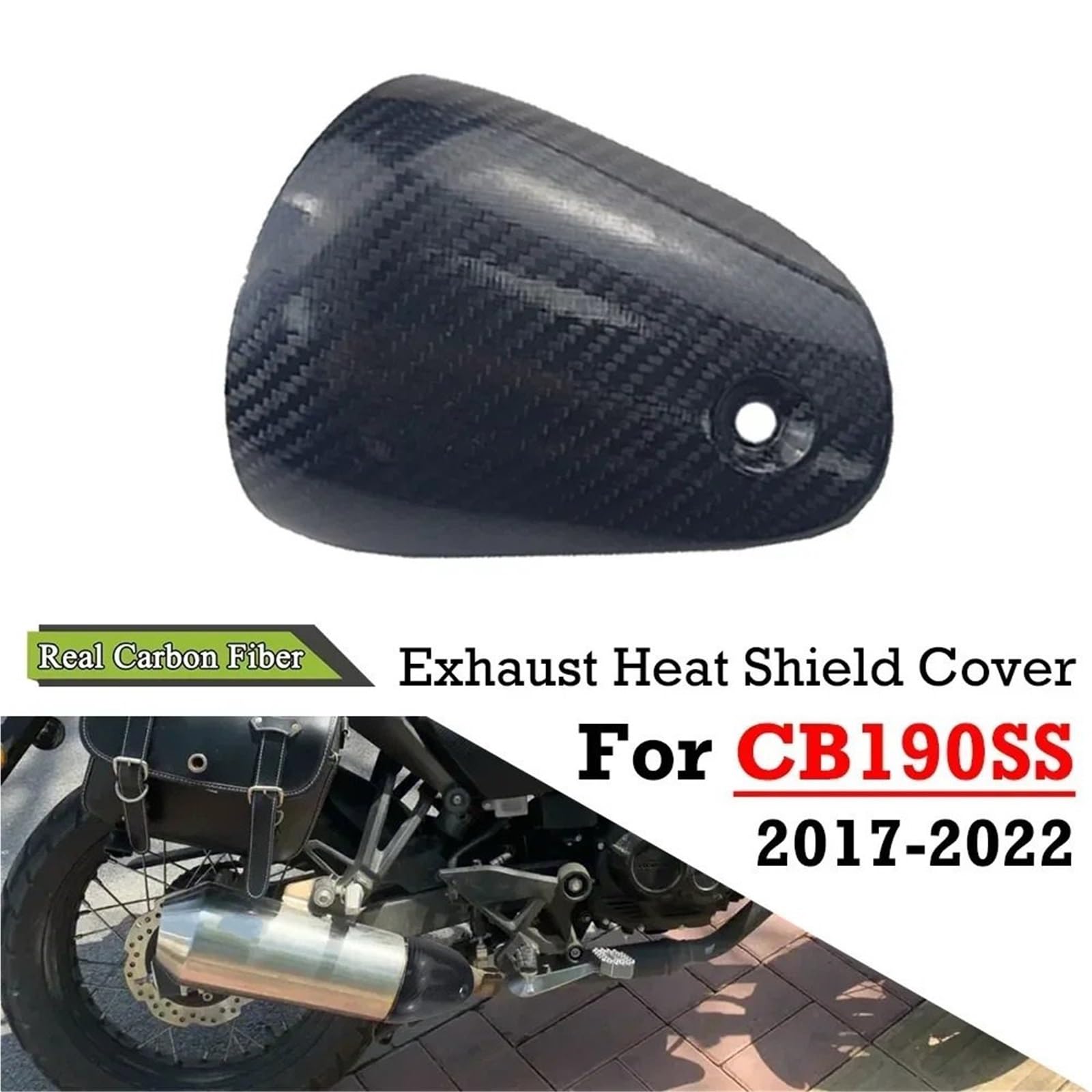 Motocicleta Protector de Tubo de Escape Cubierta protectora térmica para tubo de escape de motocicleta para Honda CB190SS 2017-2022, antiescaldaduras. Protector de Tubo de Escape