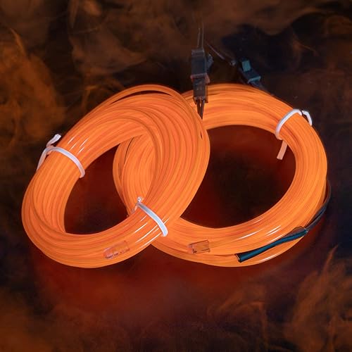 Cable USB EL, 2 modos de cable de luz brillante, 32.8 pies32.8 ft (5 mx2) tira de luz flexible de neón para fiestas, Halloween, Navidad, decoración