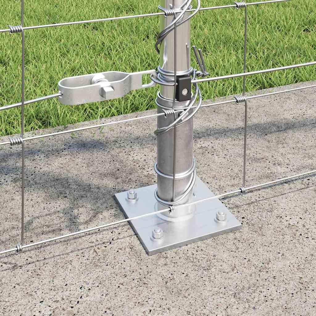 Poste de valla galvanizado, 50 x 1 m, acero galvanizado, para jardín y terraza