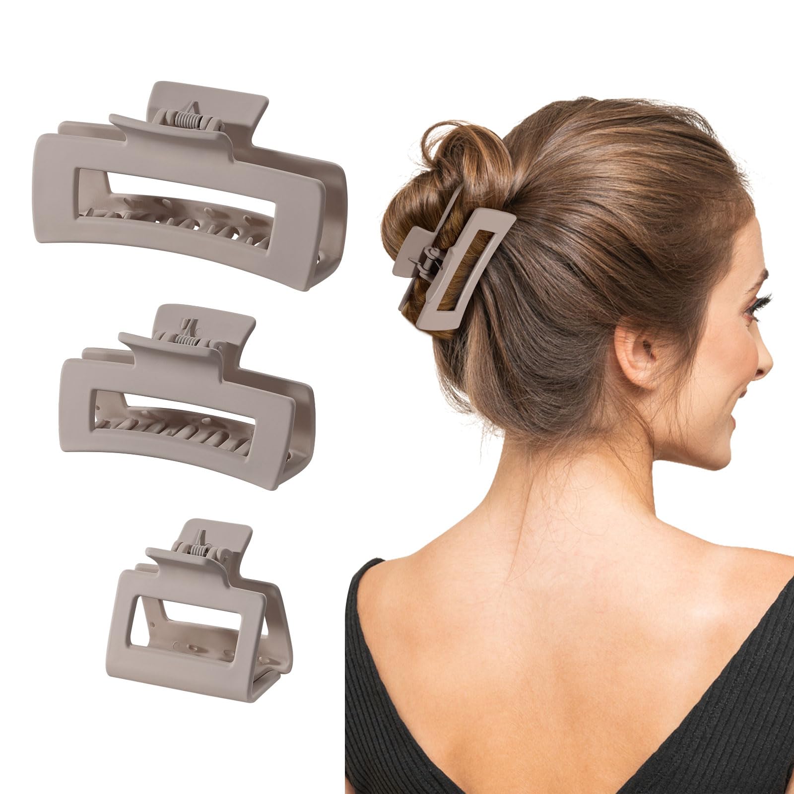 【ch!iii】Hair Clip Amazon.com: Shinowa 3 Pack Hair Claw Clips, Square Claw Hair Clips