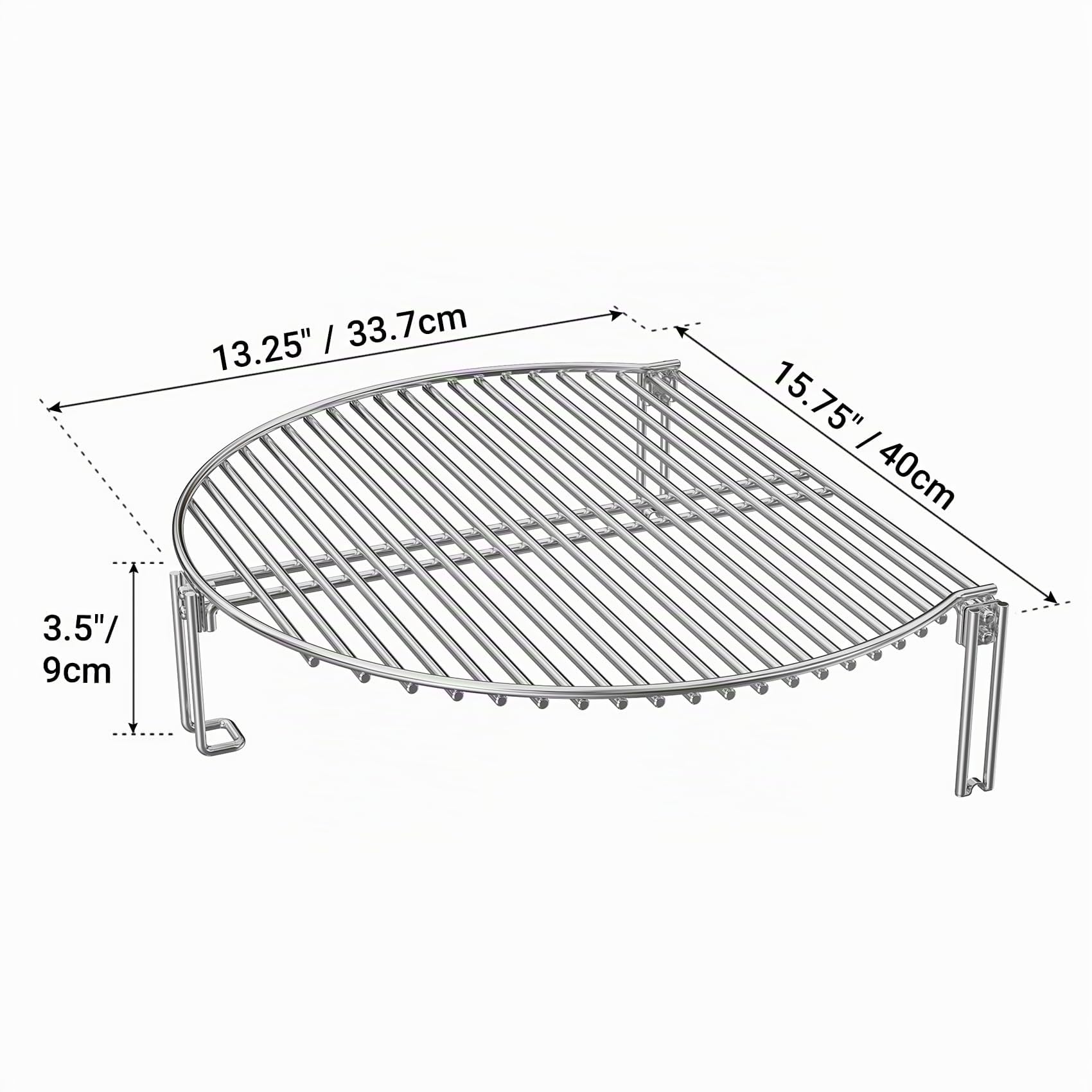 onlyfire Parrilla de Cocción Expansible de Acero Inoxidable para Parrillas de Carbón y Cerámicas, Rejilla de Expansión para Large Big Green Egg, Weber Kettle Grill, Kamado Joe Classic
