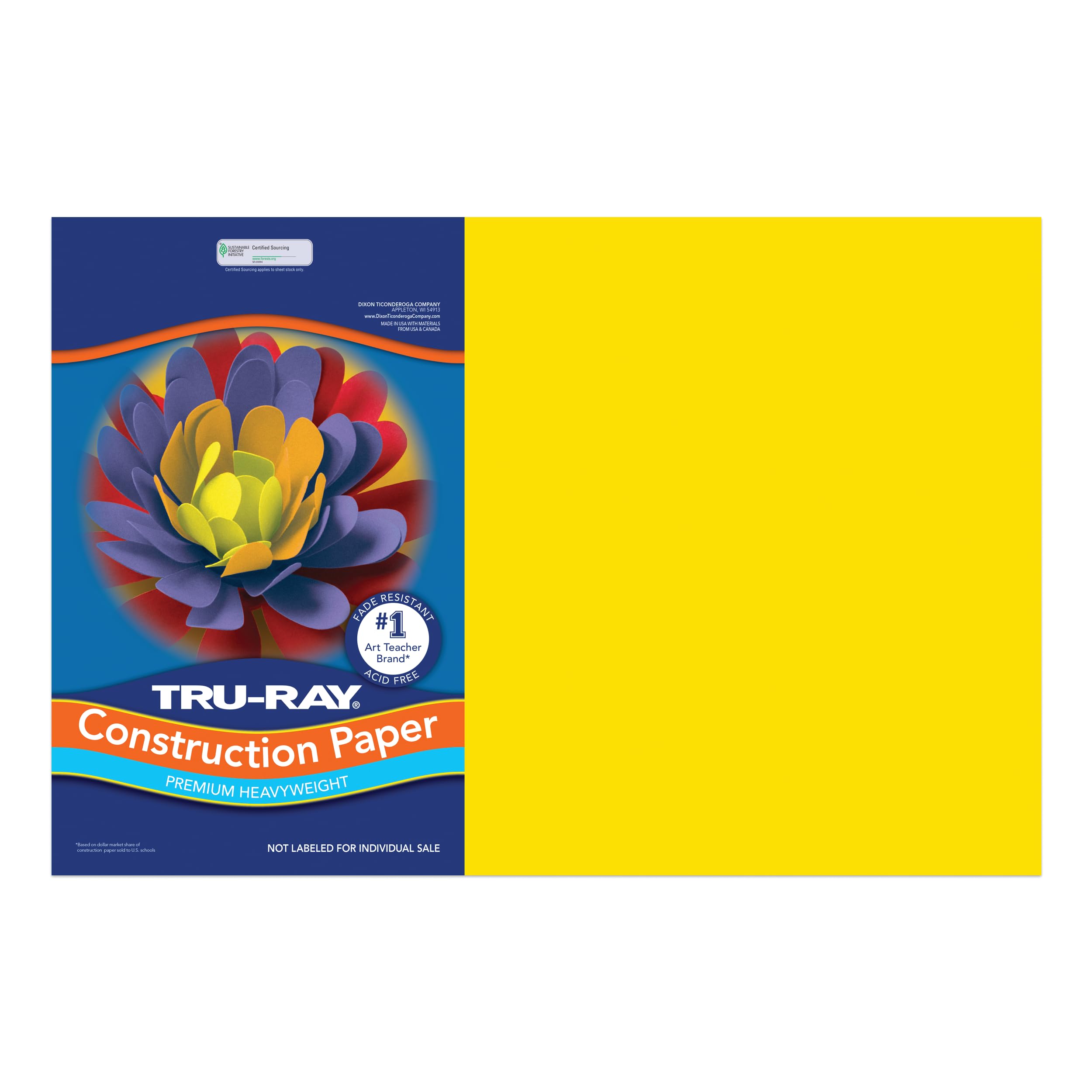 Papier de construction jaune Tru-Ray pour activités manuelles en famille