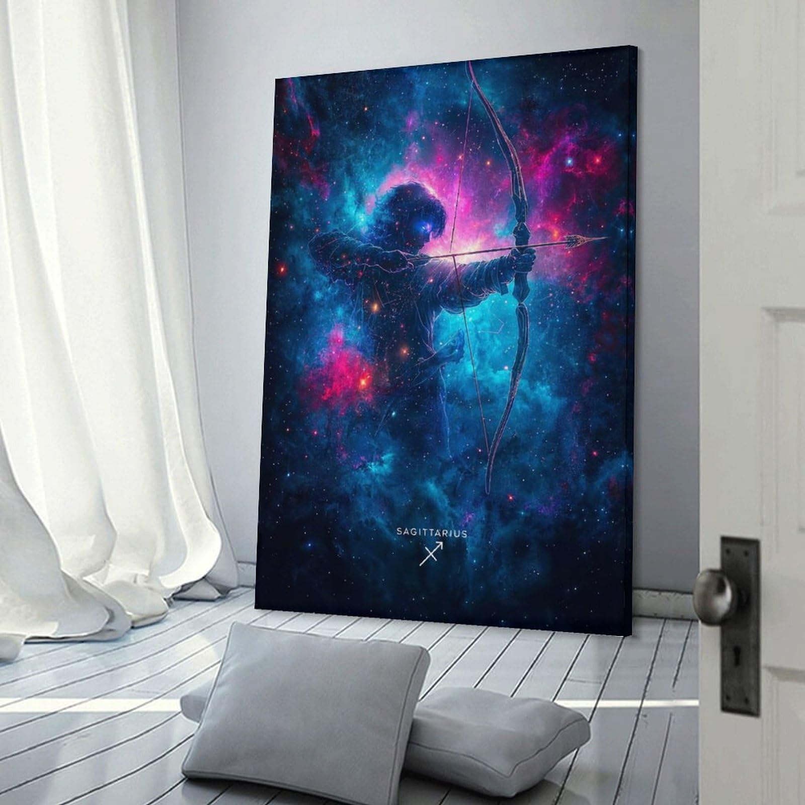 Junmoney Frame-Sagittarius Zodiac Art Sagittarius Zodiac Art Decorative Wall Artwork, 12X18inch(30X45cm), For Hallway, Lounge Or Guest Room, Decorative Present For New Homes