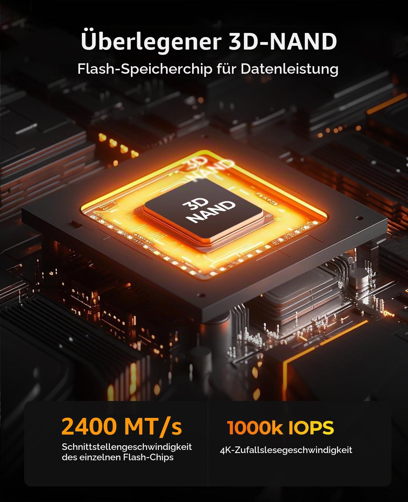 ORICO NVMe M.2 SSD 1TB, PCIe 4.0 x 4, 7000 MB/s Lesen, 6500 MB/s Schreiben, M2 2280 Interne SSD mit Kühlkörper für PC Desktop und Laptops-O7000