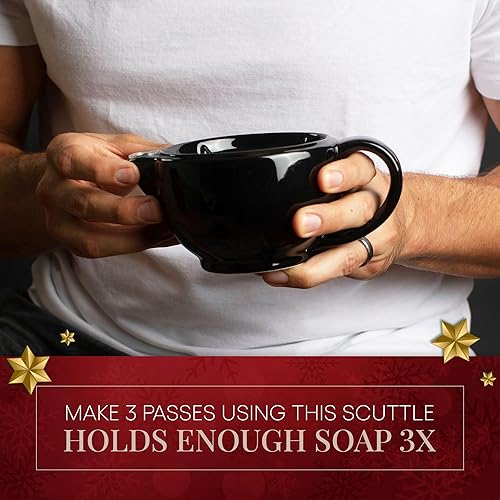 Miniatura 7 de Savanna - Juego de taza de afeitar con jabón de afeitar, cepillo de afeitar, taza de afeitar de porcelana, mantiene la espuma caliente, espuma