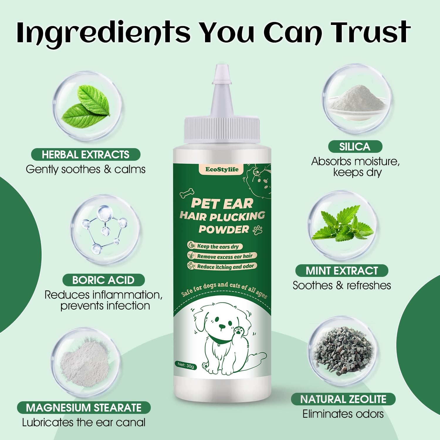 Herramienta de depilación de orejas de perro, 30 g, hemostático de 5.5 pulgadas y cortador eléctrico de orejas de perro, alivio seguro y eficaz de la picazón, cera y olor, cuidado personalizado para