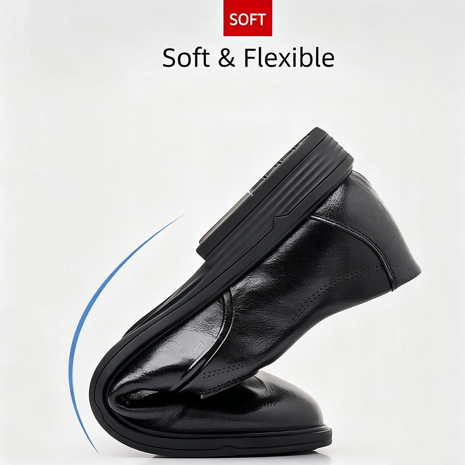 Mocassini da Uomo in Pelle a Punta Scarpe Eleganti Slip-On