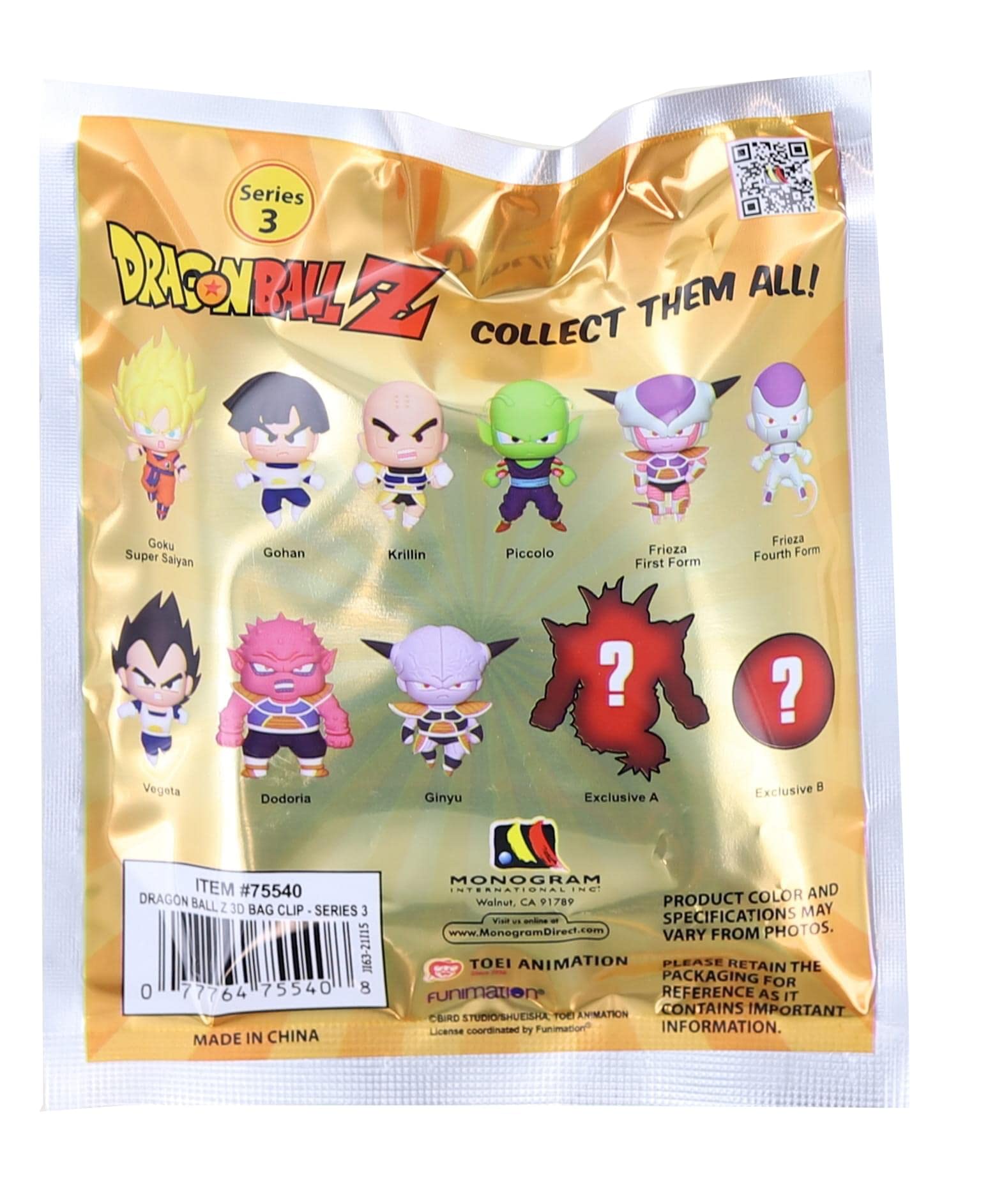 Amazon.com: Monogram Dragon Ball Z Series 3 - 3D Figural Foam Bag