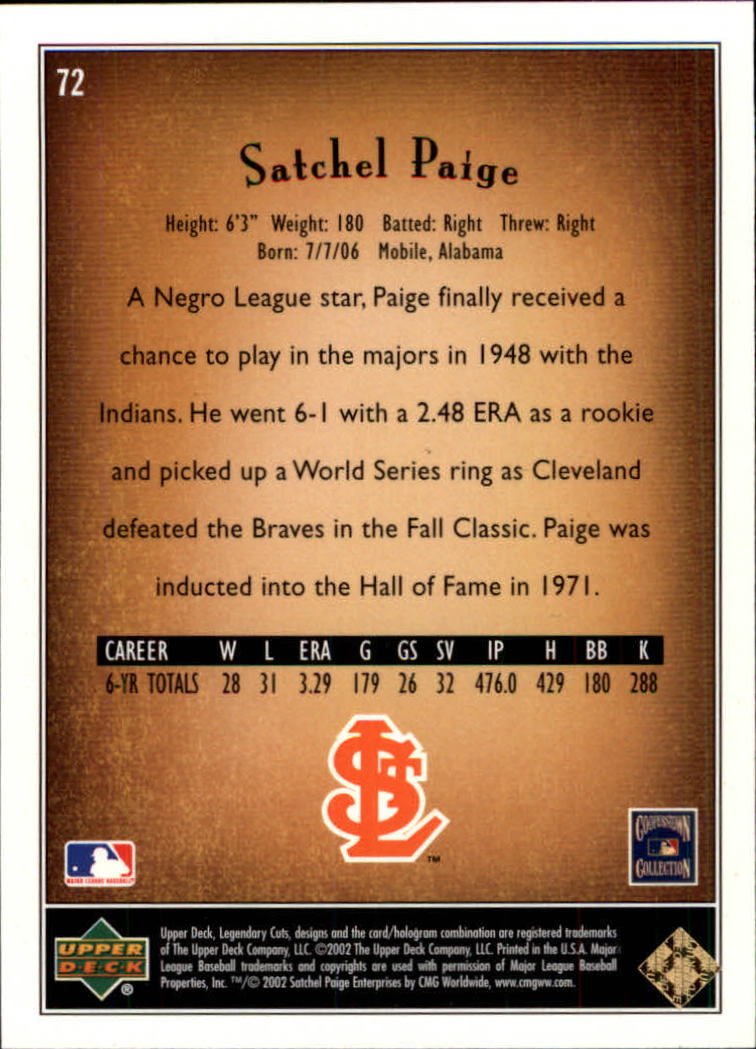 Amazon.com: 2002 Upper Deck SP Legendary Cuts Baseball Card #72