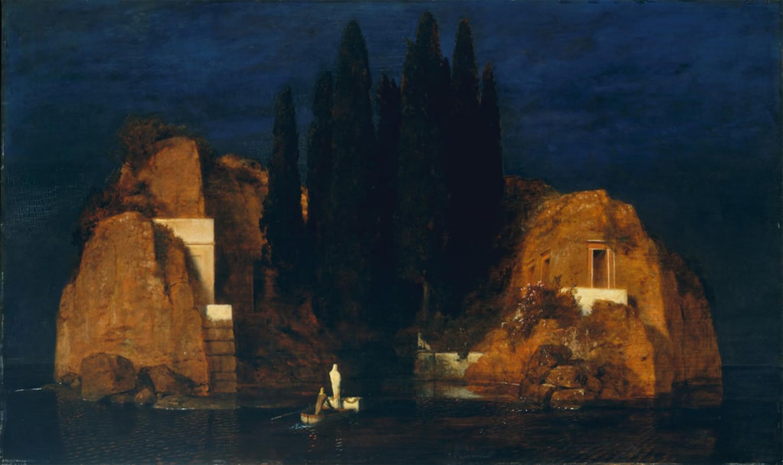 POSTERIIk Vintage Print Pop Art Landscape Artwork Isle of the Dead Second Version by Arnold Böcklin Art Prints for Office Home Decor 60x90cm