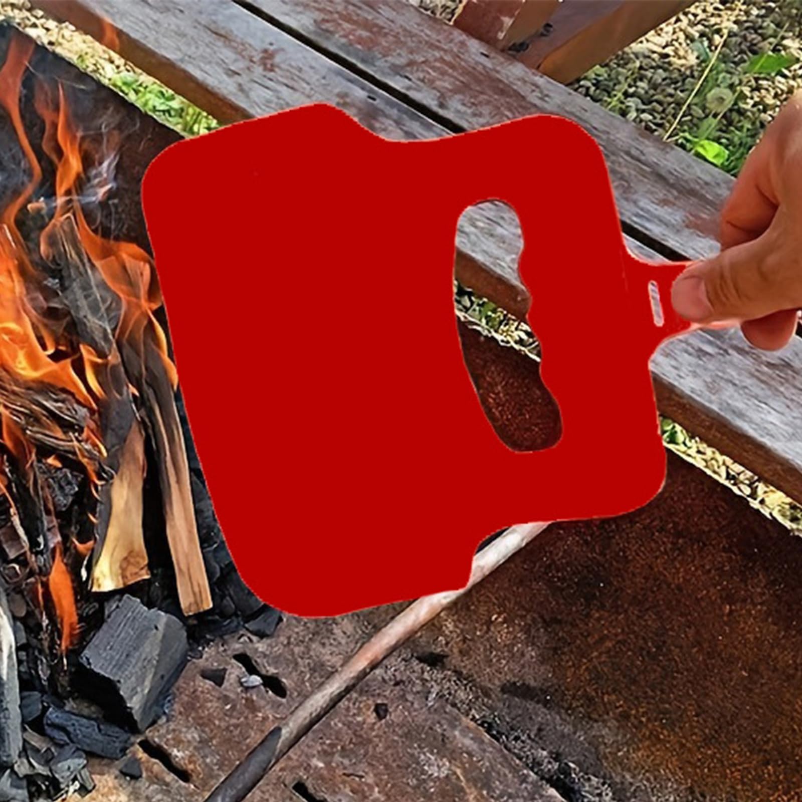 Kiuiom Wentylator grillowy 4 szt., ręczny wentylator do grilla, ręczny wentylator korbowy, ręczny wentylator do grilla, narzędzie do podtrzymywania płomienia