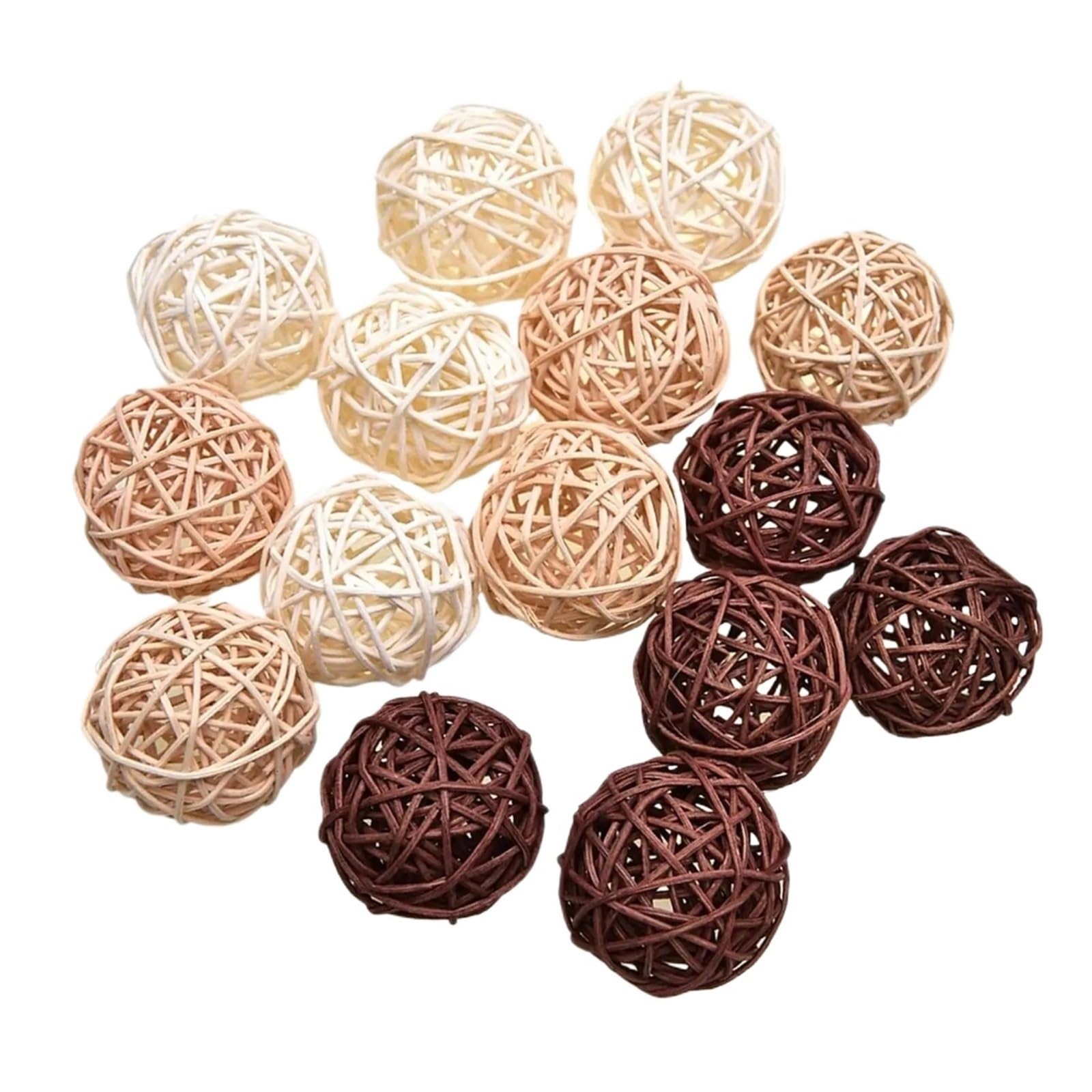 ZUXWUX 15Pcs Wicker Rattan Balls Vase Fillers For Party Home Decor