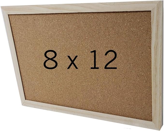 Mini Cork Bulletin Board Wood Framed 12 x 8 Inch for Home