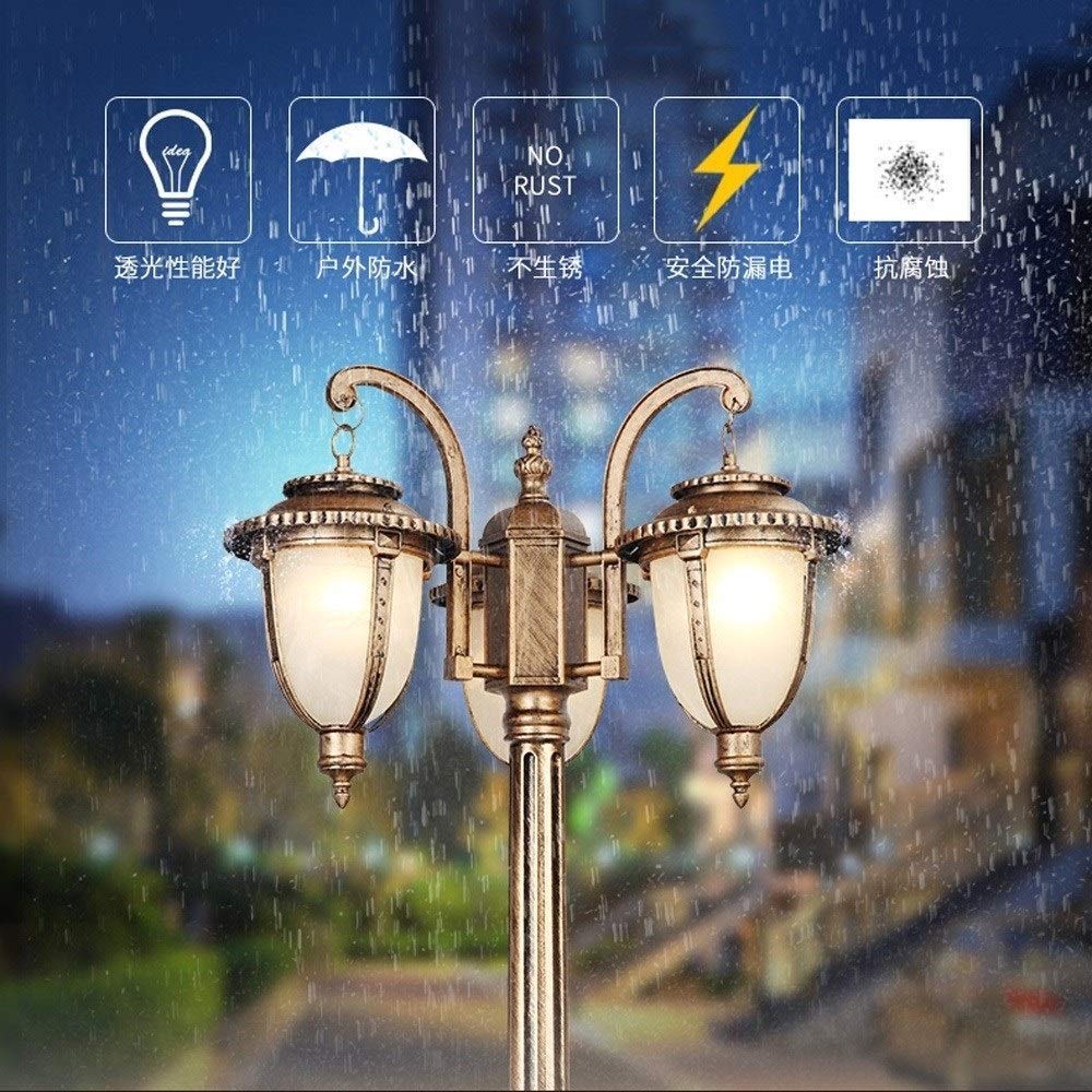 Poste de luz para Exteriores con Paisaje, farola Exterior, Luces de Cubierta, Poste de luz clásico con Paneles de Vidrio Transparente para Patio Trasero, jardín, Pasarela, Patio, Puerta