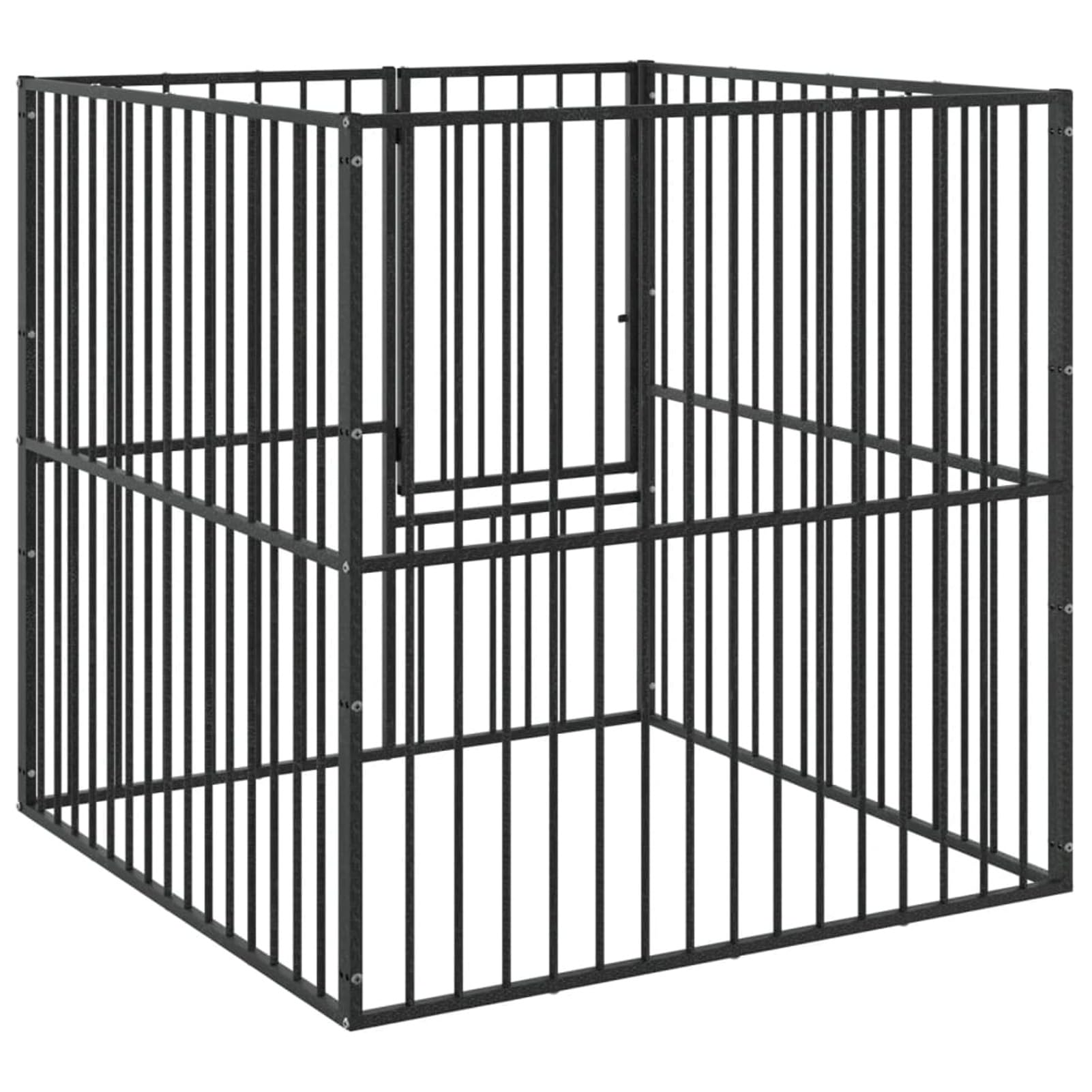 Homgoday Klatka dla psa, kojec dla psa 4 panele czarna stal ocynkowana, klatka dla psa wewnętrzna klatka dla psa Kennel dla psów klatki dla psów ogrodzenie dla psów na zewnątrz model 172210