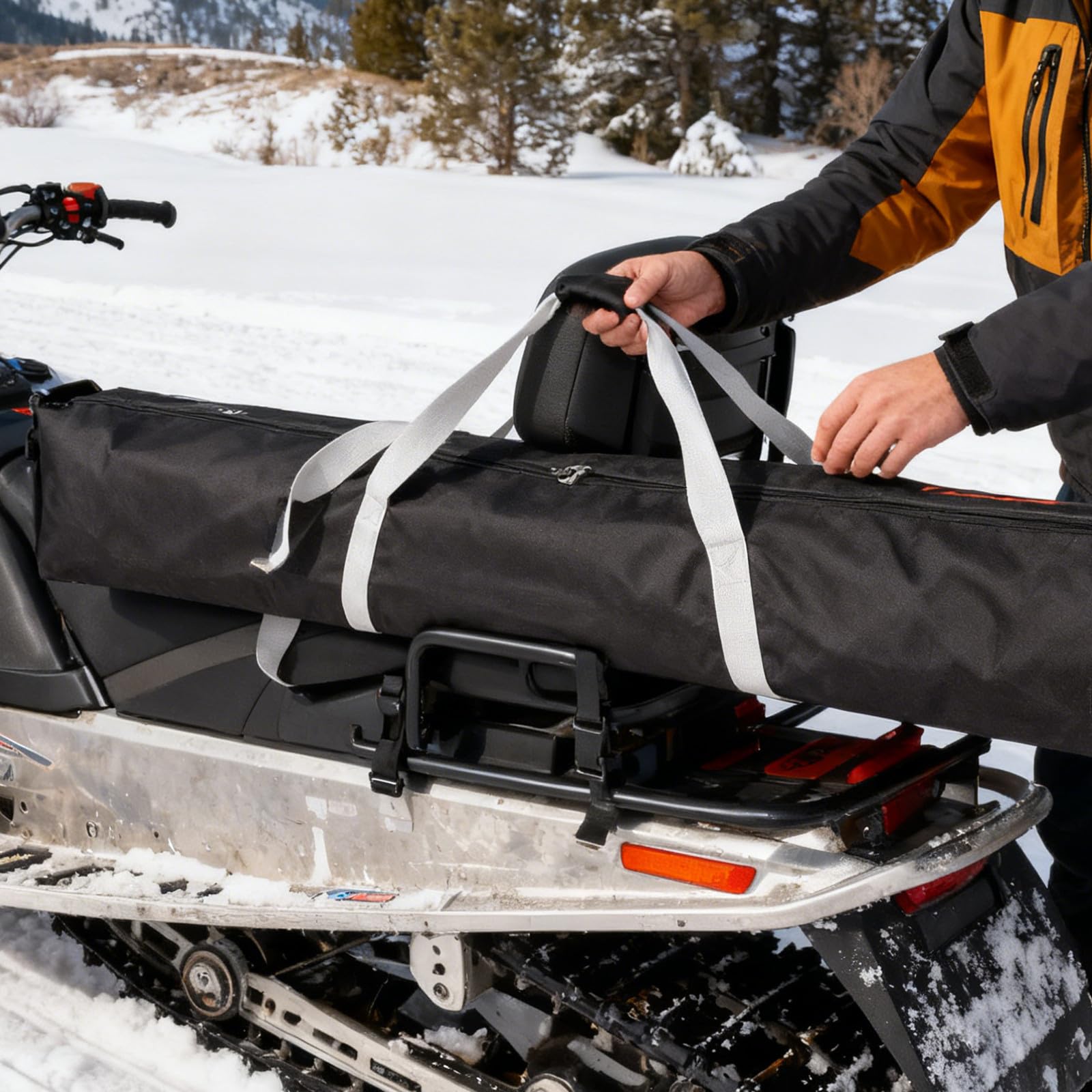 ifundom Borsa da sci per viaggi aerei - Copertura pieghevole per snowboard - Borsa protettiva per sci - Supporto per trasporto tavola per attrezzatura da neve all'aperto Accessori per Viaggi per