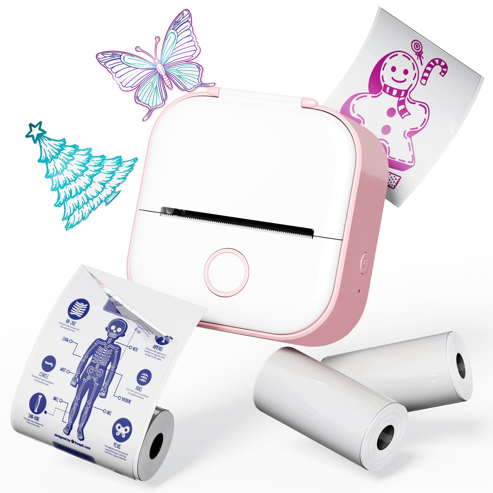 Amazon.co.jp: Memoqueen T02 ミニプリンター スマホ対応プリンター
