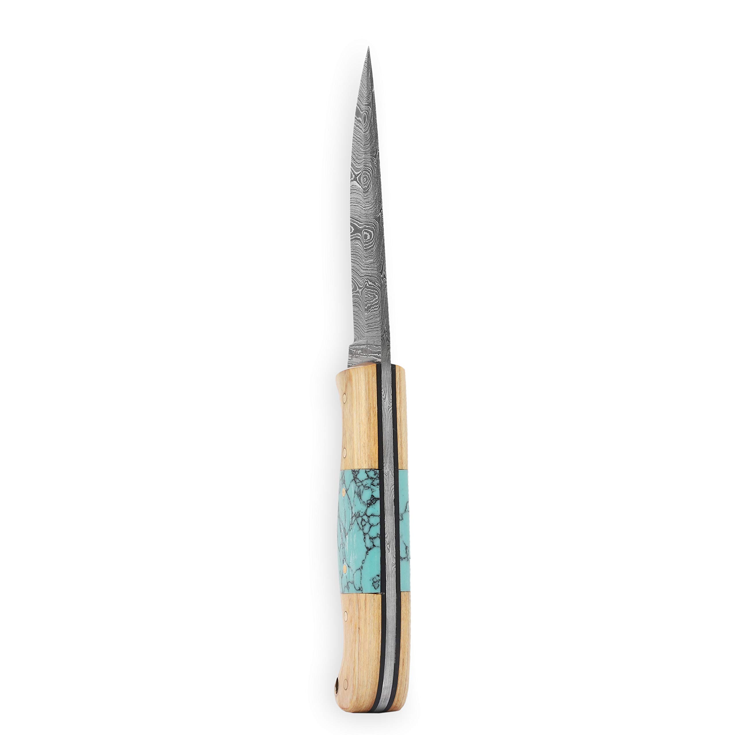 Perkin Coltello da Caccia Damasco con Coltello Sharpcraft a Lama Fodera SK900
