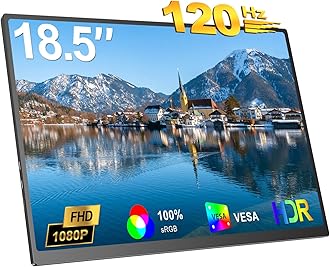 UPERFECTPortable Monitor 18.5 Inch Portable Monitor 1080P FHD IPS Screen 100% sRGB 300Nit Matte Monitor with Mini HDMI &Type-C Port, Second Monitor for Laptop/PC/Phone/Xbox/PS3/4/5