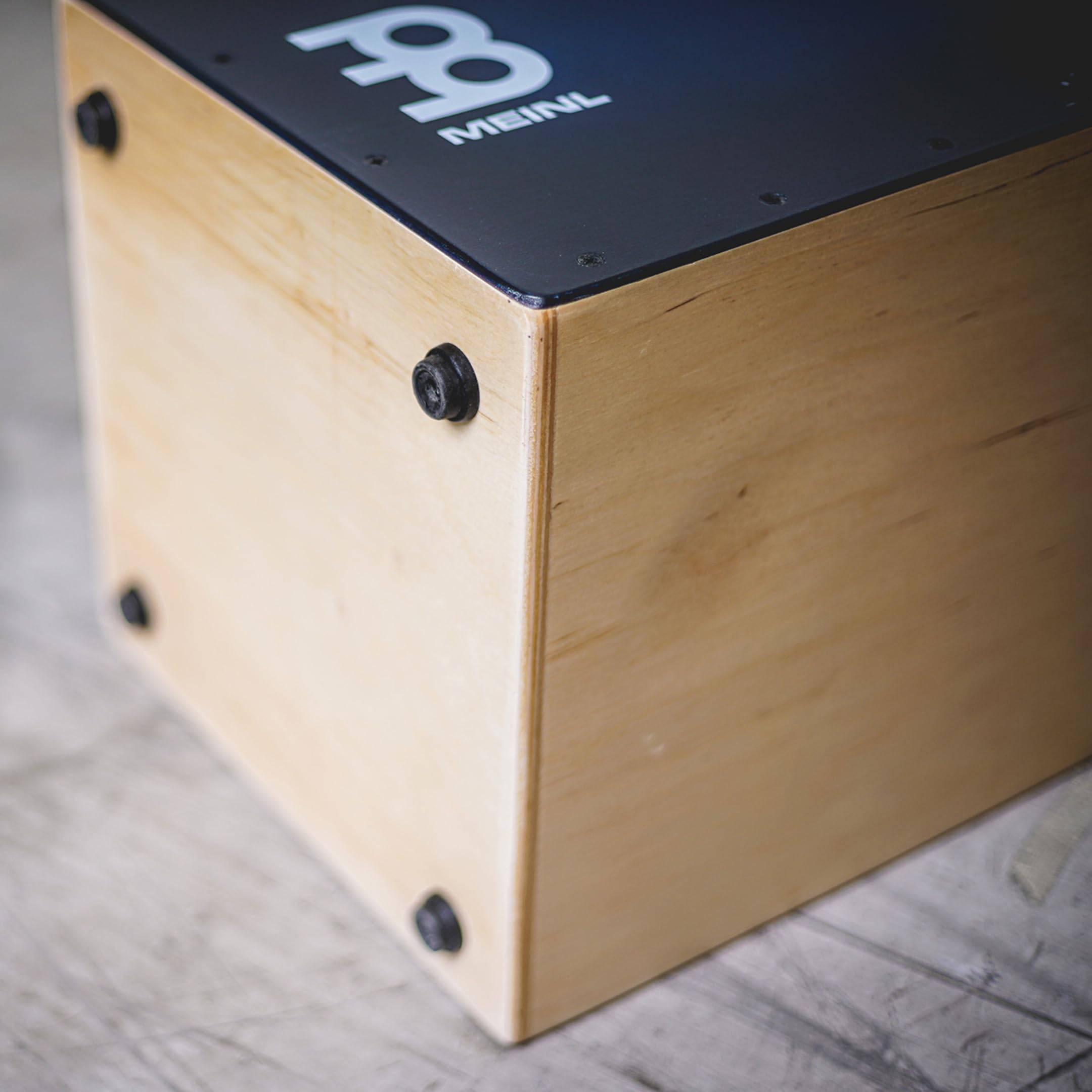 Meinl Percussion Snarecraft Cajon Instrument - Große Trommelkiste mit zwei Snare-Teppichen - Baltische Birke, Natur/Blau (SC100BLB)