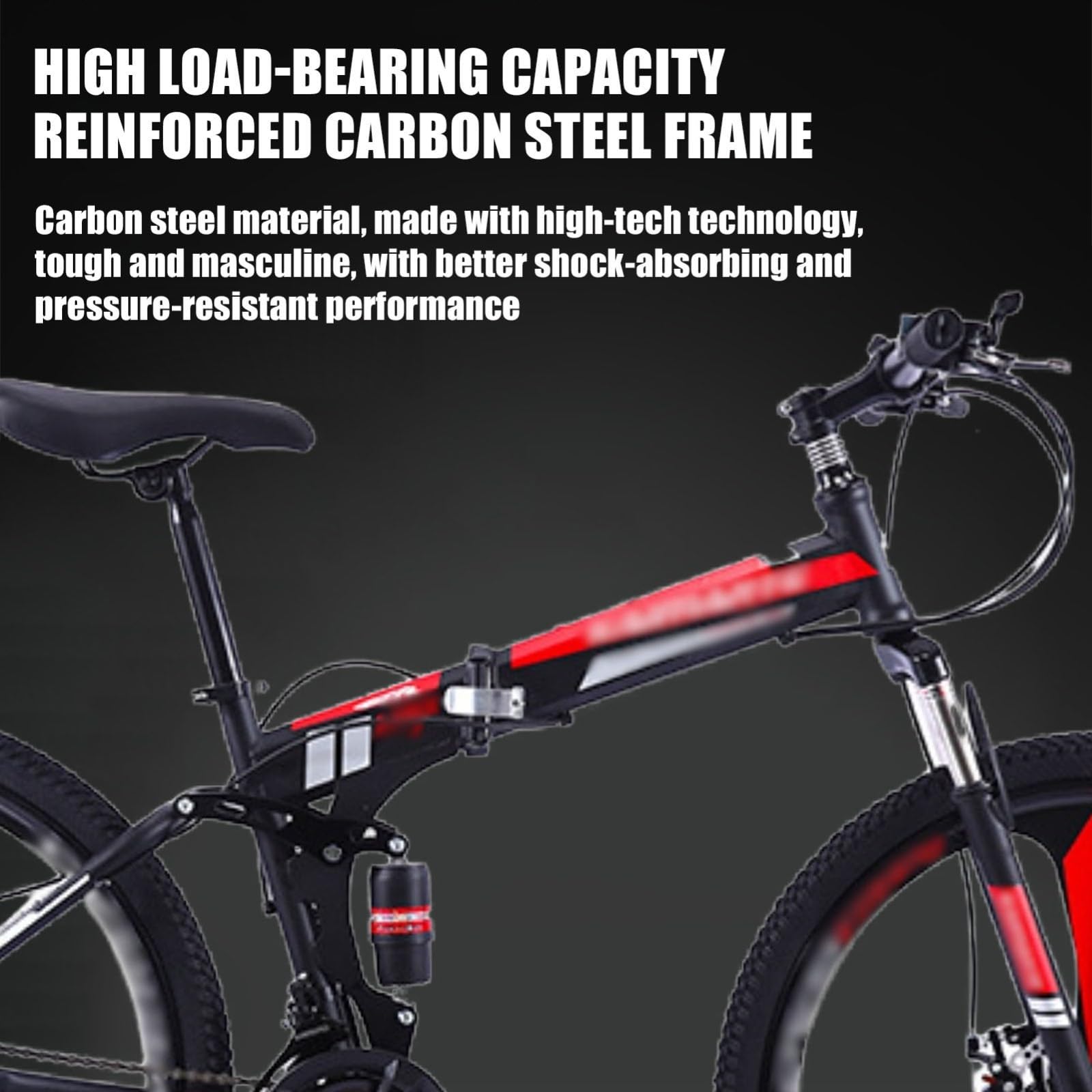 VTT Pliant 24 Ou 26 Pouces, 21 Vitesses, Cadre en Acier À Haute Teneur en Carbone, Roues À Six Lames, avec Double Suspension, Vélo Pliable pour Hommes Et Femmes