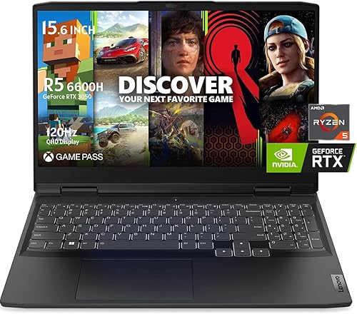 Lenovo Laptop IdeaPad Gaming 3 2023, pantalla FHD de 15.6 pulgadas, procesador AMD Ryzen 5 6600H (Beat i5-12400F), NVIDIA GeForce RTX 3050, 32 GB